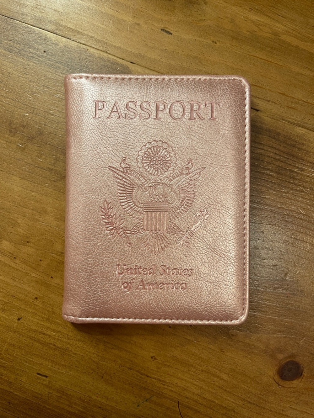 Rose Gold Passport Cover - Metallic Travel Wallet